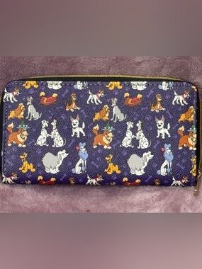 Ambrie Disney Dogs purple zip around wallet